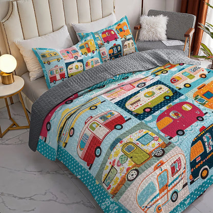 Spheregoods All Season Quilt 3-Piece Set Vintage Camper