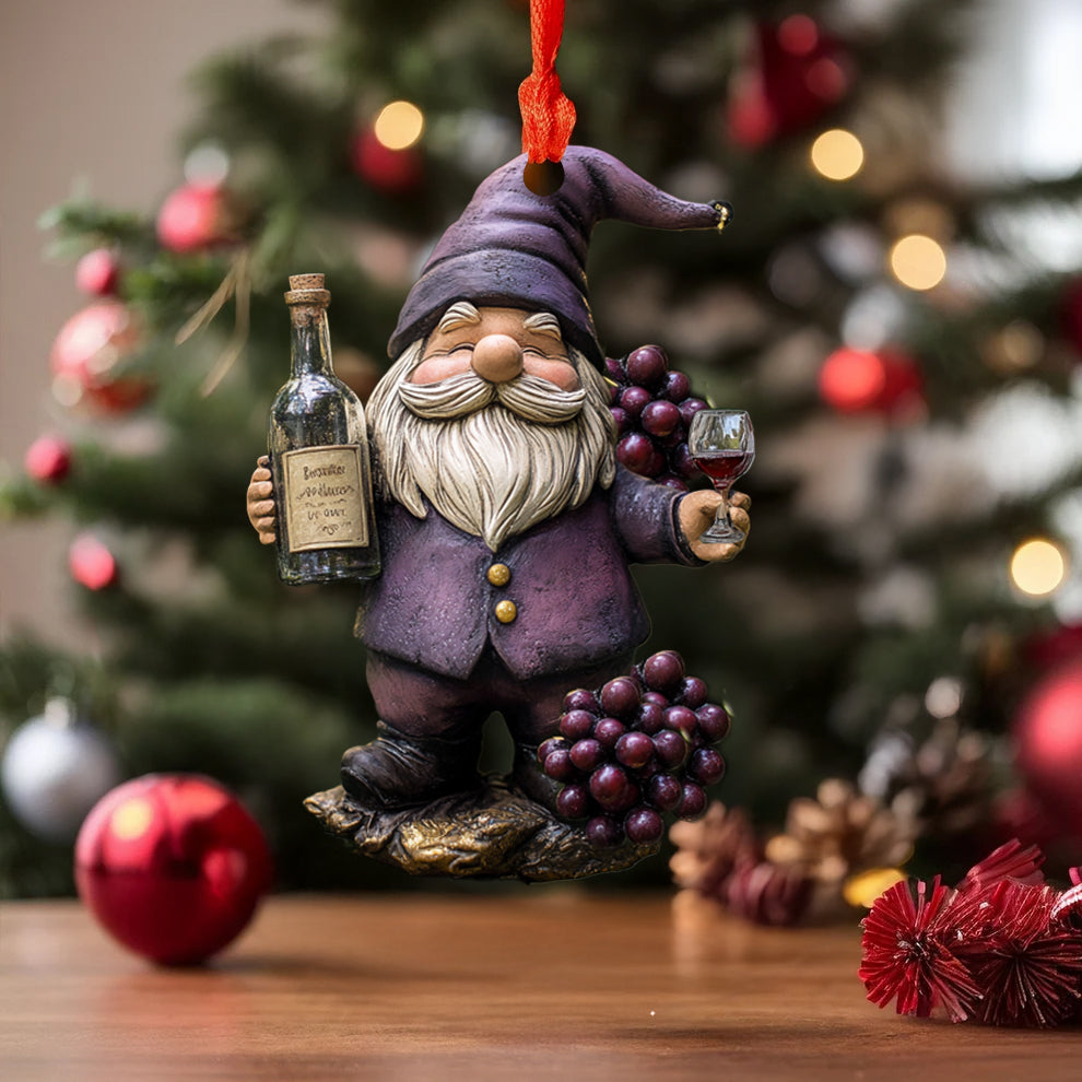 Spheregoods 2D Acrylic Ornament Vineyard Gnome Festivities