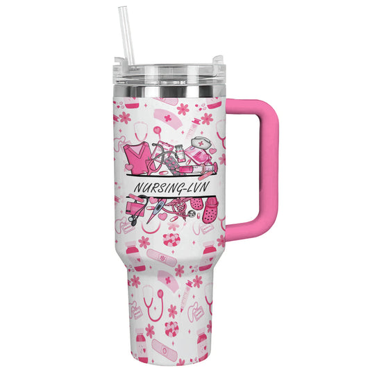Spheregoods Personalized Tumbler Nurse Blossom
