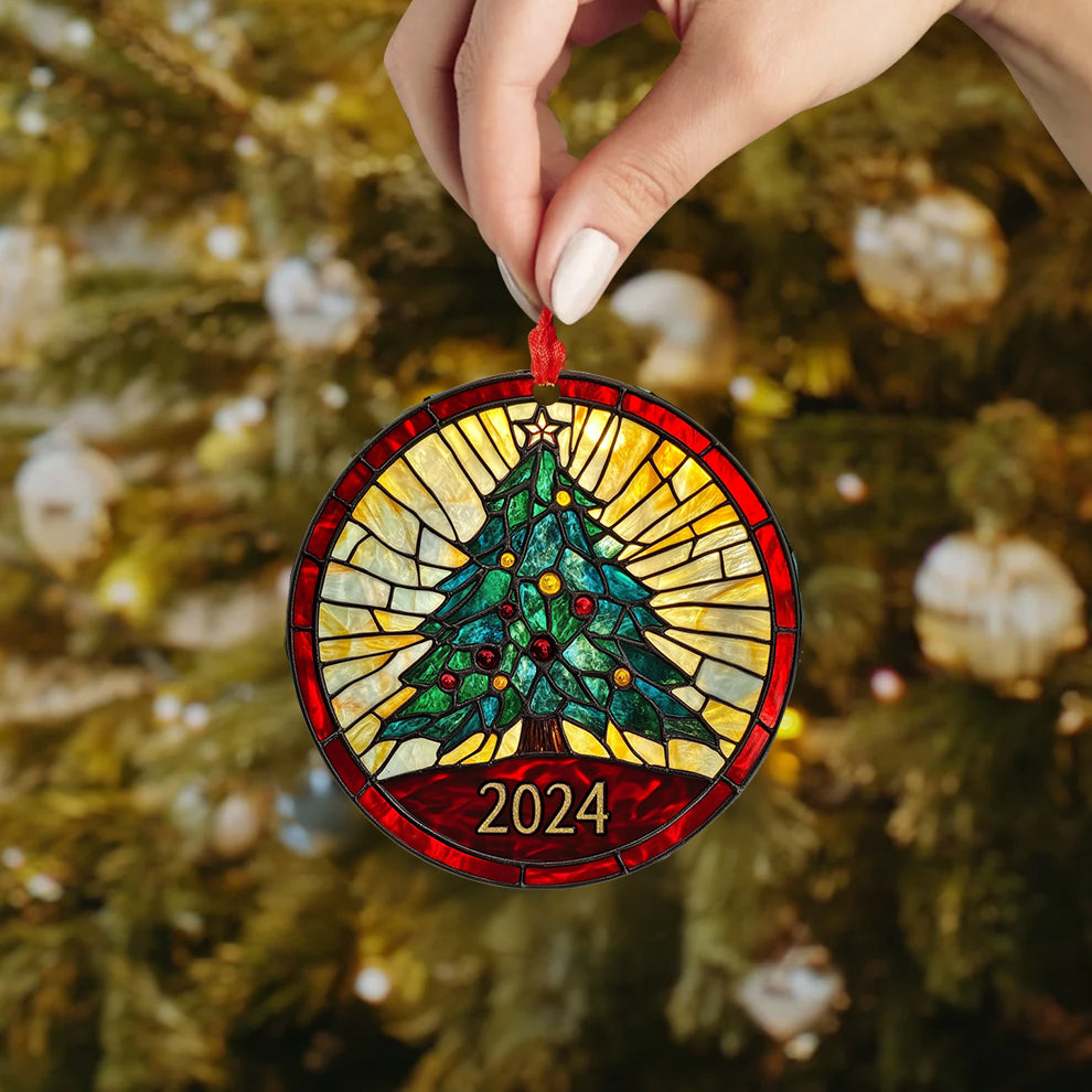 Spheregoods 2D Acrylic Ornament Jeweled Christmas Tree