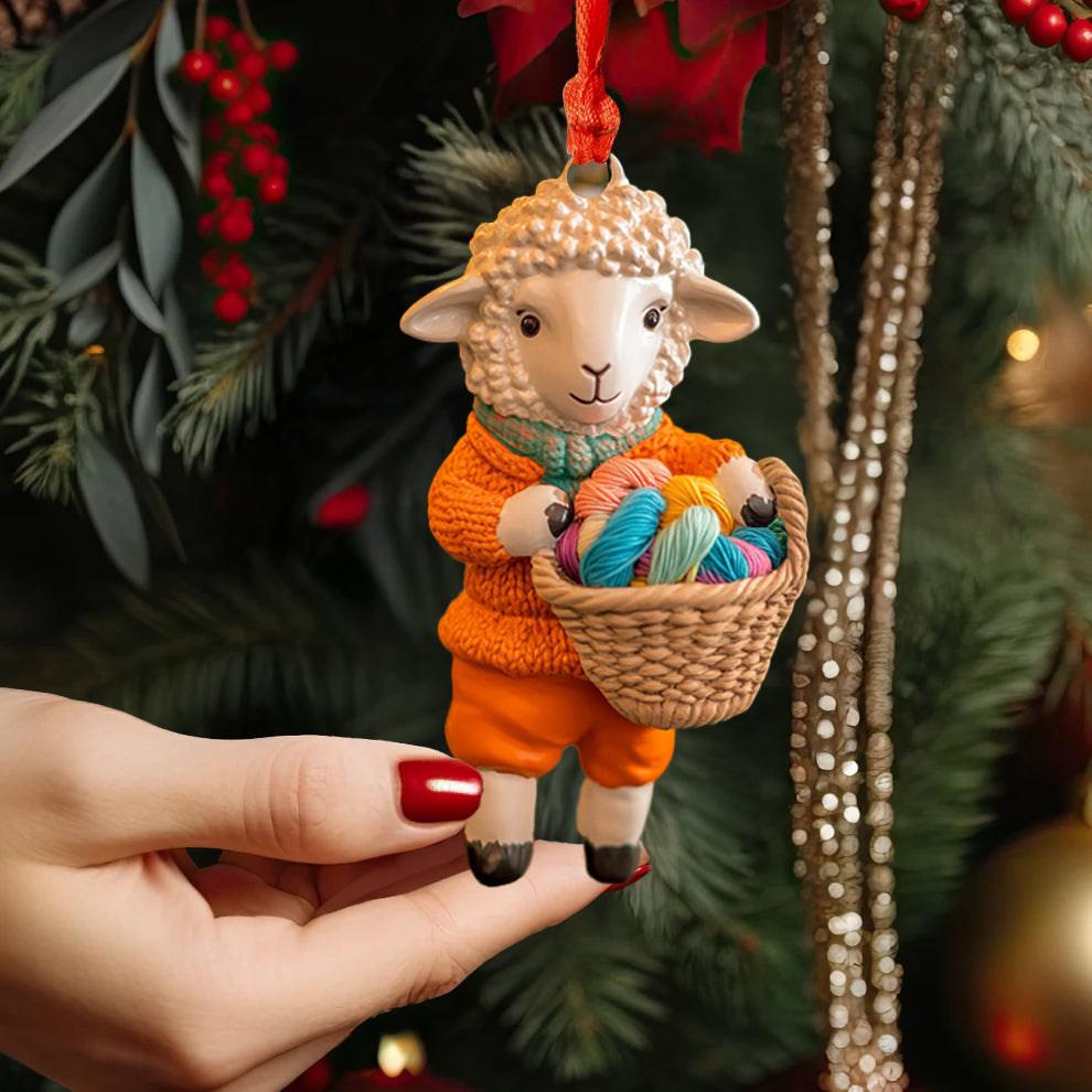 Spheregoods 2D Acrylic Ornament Crochet Sheep