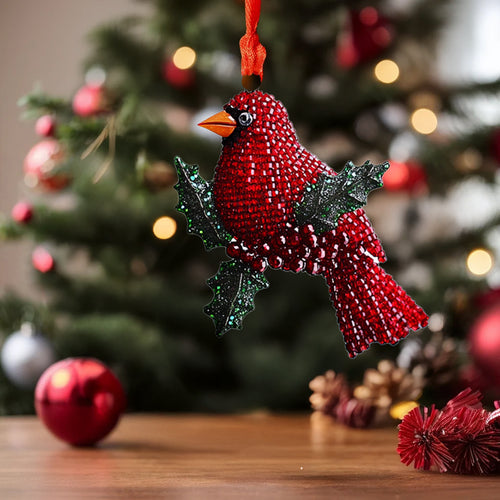 Spheregoods 2D Acrylic Ornament Winterberry Cardinal