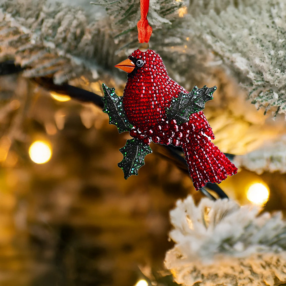 Spheregoods 2D Acrylic Ornament Winterberry Cardinal