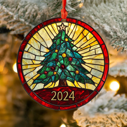 Spheregoods 2D Acrylic Ornament Jeweled Christmas Tree