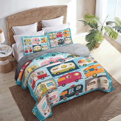 Spheregoods All Season Quilt 3-Piece Set Vintage Camper