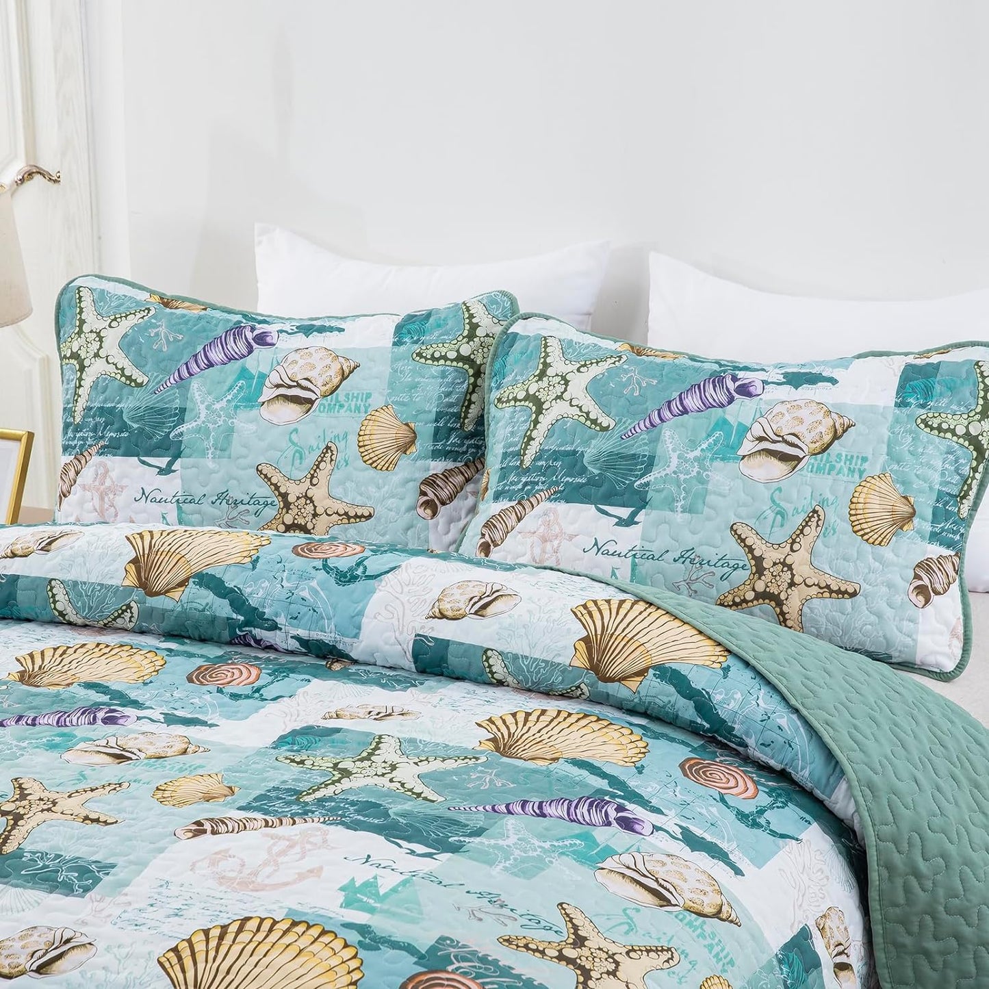 Spheregoods All Season Quilt 3-Piece Set The sound of the sea