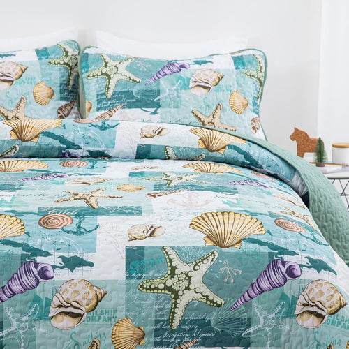 Spheregoods All Season Quilt 3-Piece Set The sound of the sea