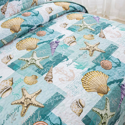 Spheregoods All Season Quilt 3-Piece Set The sound of the sea