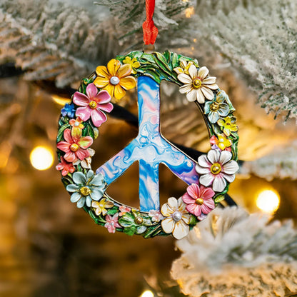 Spheregoods 2D Acrylic Ornament Flower Power Peace