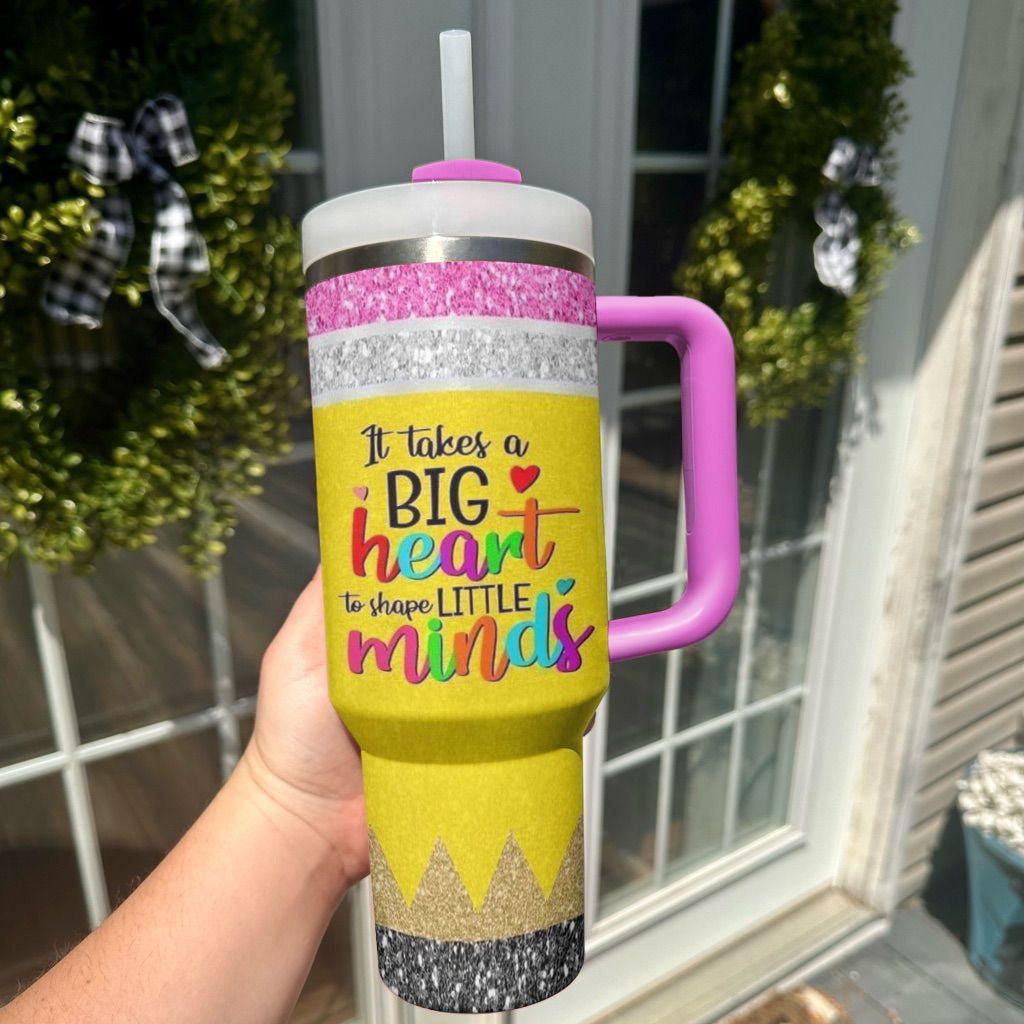 Spheregoods Personalized Tumbler Big Heart Teacher