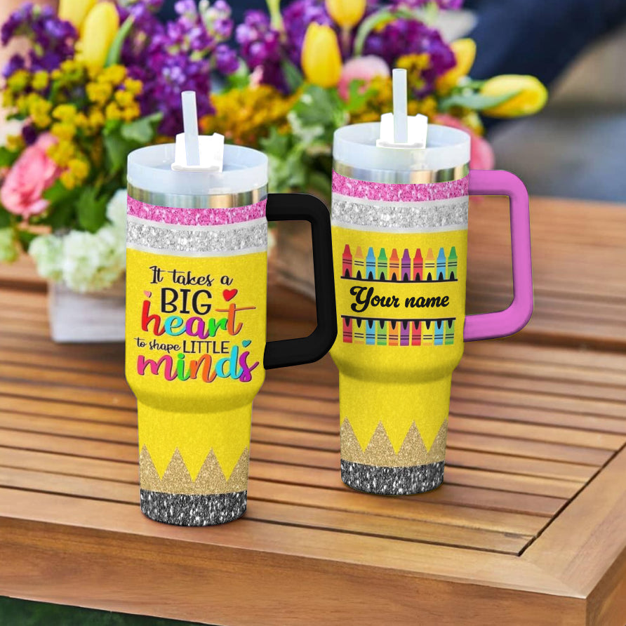 Spheregoods Personalized Tumbler Big Heart Teacher