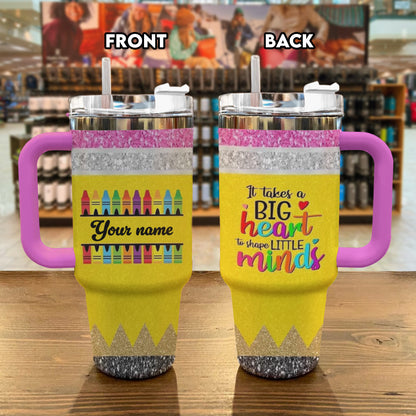 Spheregoods Personalized Tumbler Big Heart Teacher