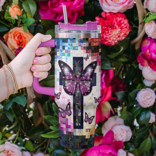 Shineful Tumbler Christian butterfly