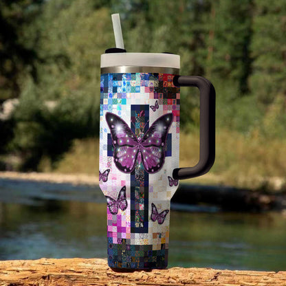 Shineful Tumbler Christian butterfly