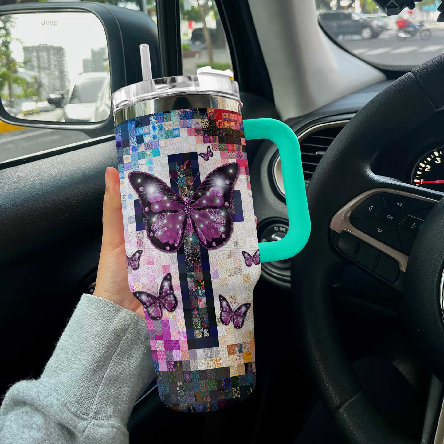 Shineful Tumbler Christian butterfly