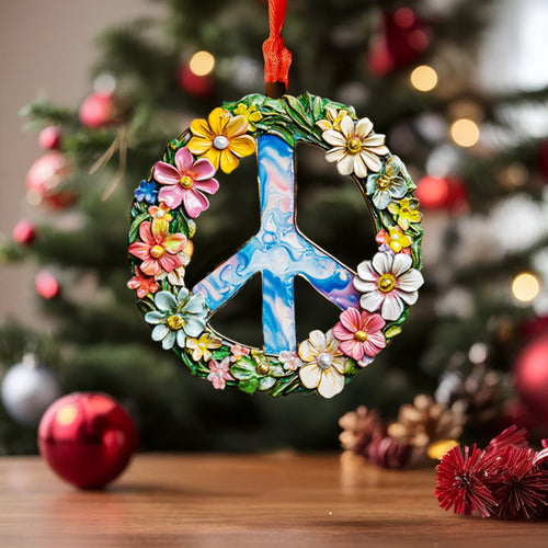 Spheregoods 2D Acrylic Ornament Flower Power Peace