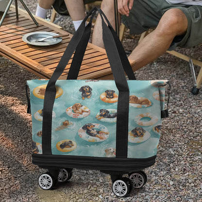 Spheregoods Luggage Bag Dachshund Pool Party