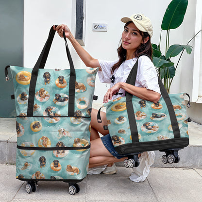 Spheregoods Luggage Bag Dachshund Pool Party