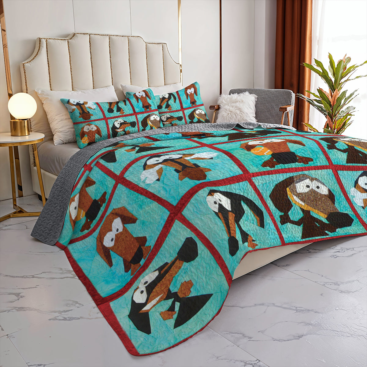 Spheregoods All Season Quilt 3-Piece Set Dachshund