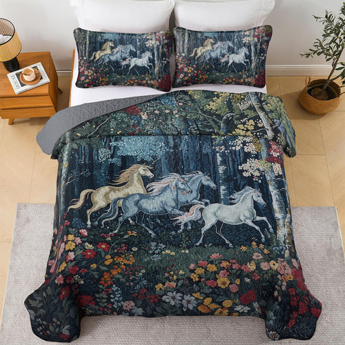 Spheregoods All Season Quilt 3-Piece Set Fairy forest