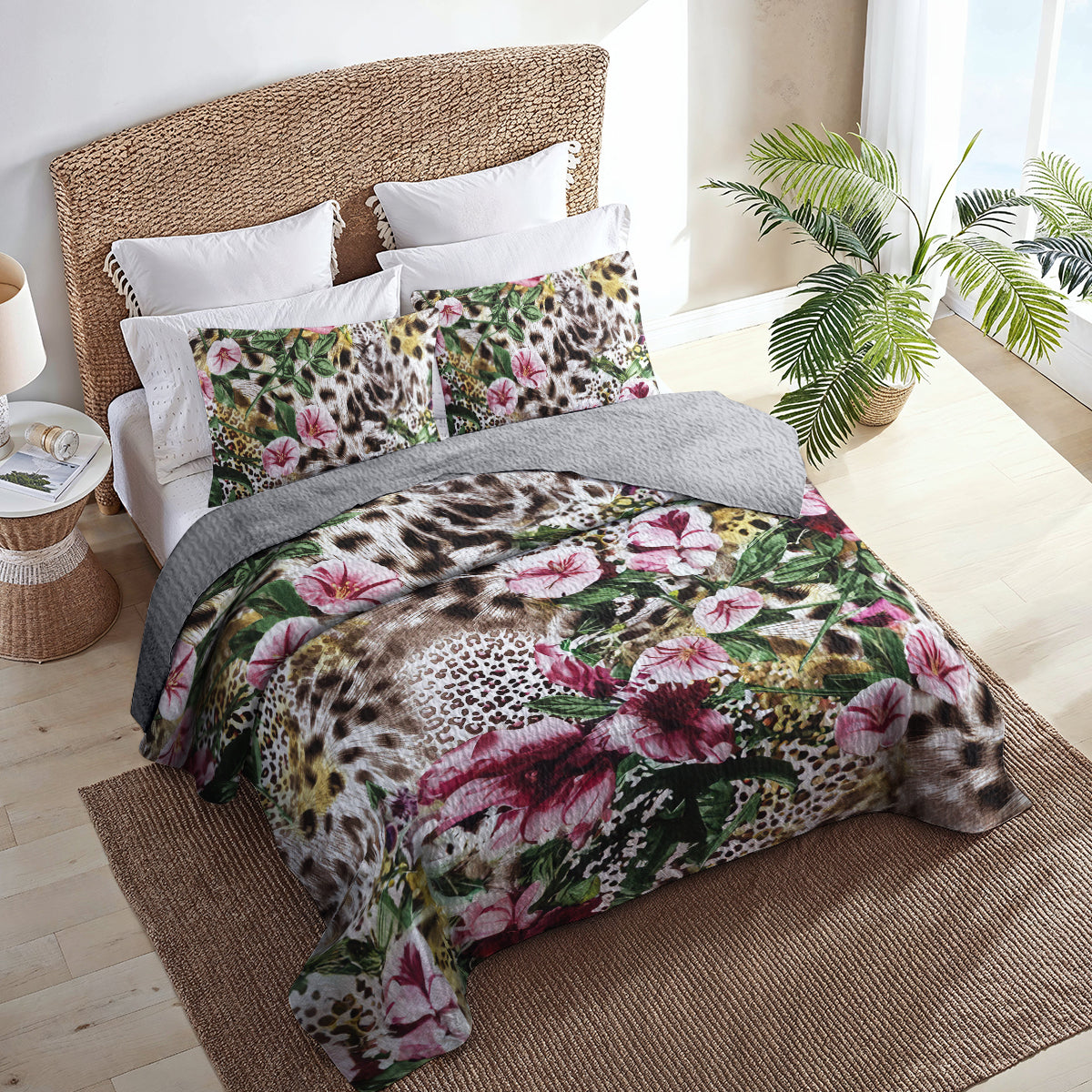 Spheregoods All Season Quilt 3-Piece Set Fancy Leopard