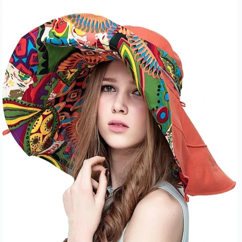 SphereGoods Floral Wide Brim Hat