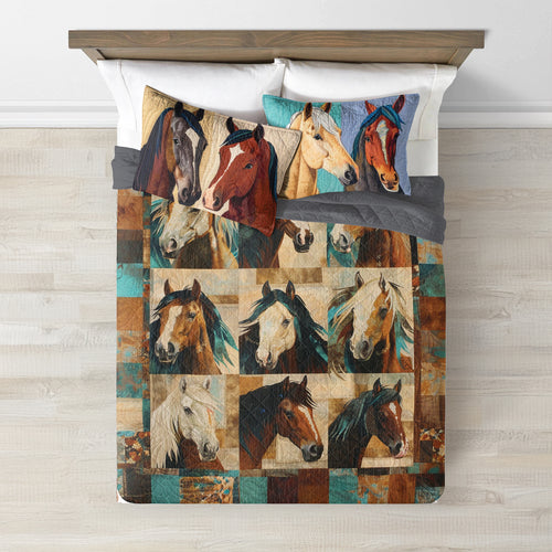 Spheregoods Quilt 3-Piece Set Horse