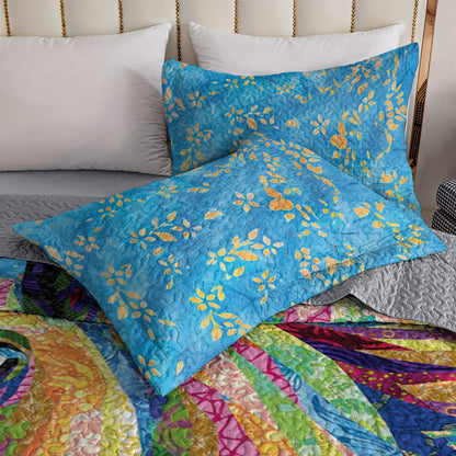Spheregoods Quilt 3-Piece Lady horse flowers