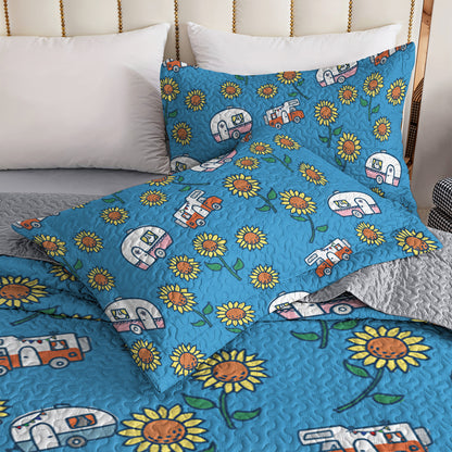 Spheregoods All Season Quilt 3-Piece Set Life is good with camping