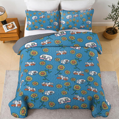 Spheregoods All Season Quilt 3-Piece Set Life is good with camping