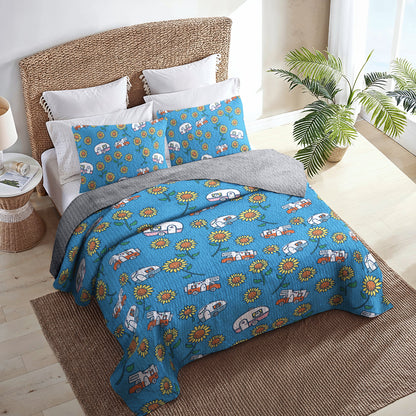 Spheregoods All Season Quilt 3-Piece Set Life is good with camping