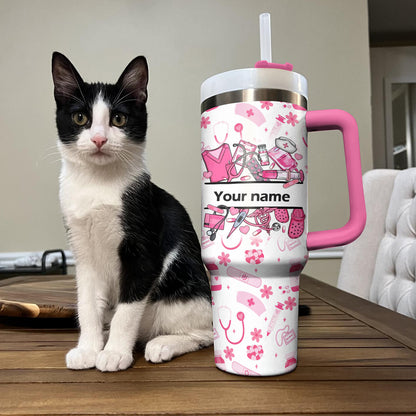 Spheregoods Personalized Tumbler Nurse Blossom