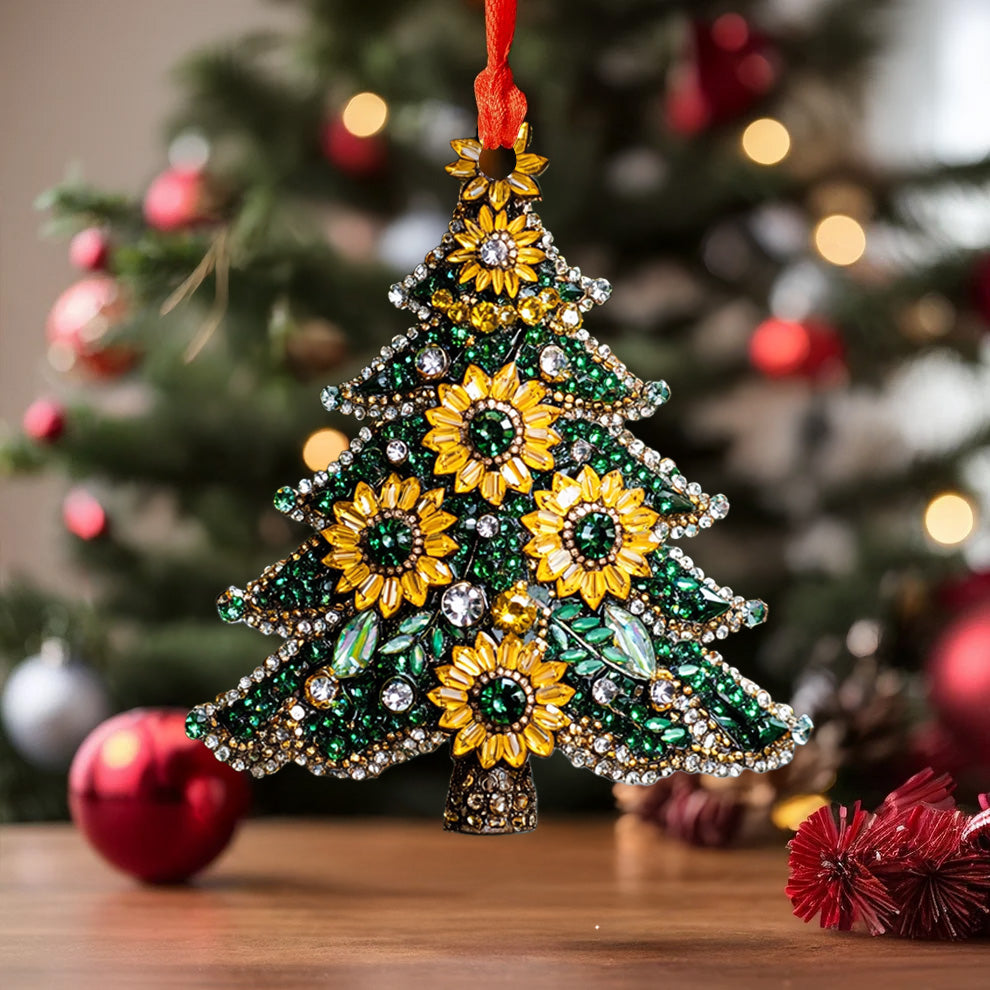 Spheregoods 2D Acrylic Ornament Sunflower Christmas Tree