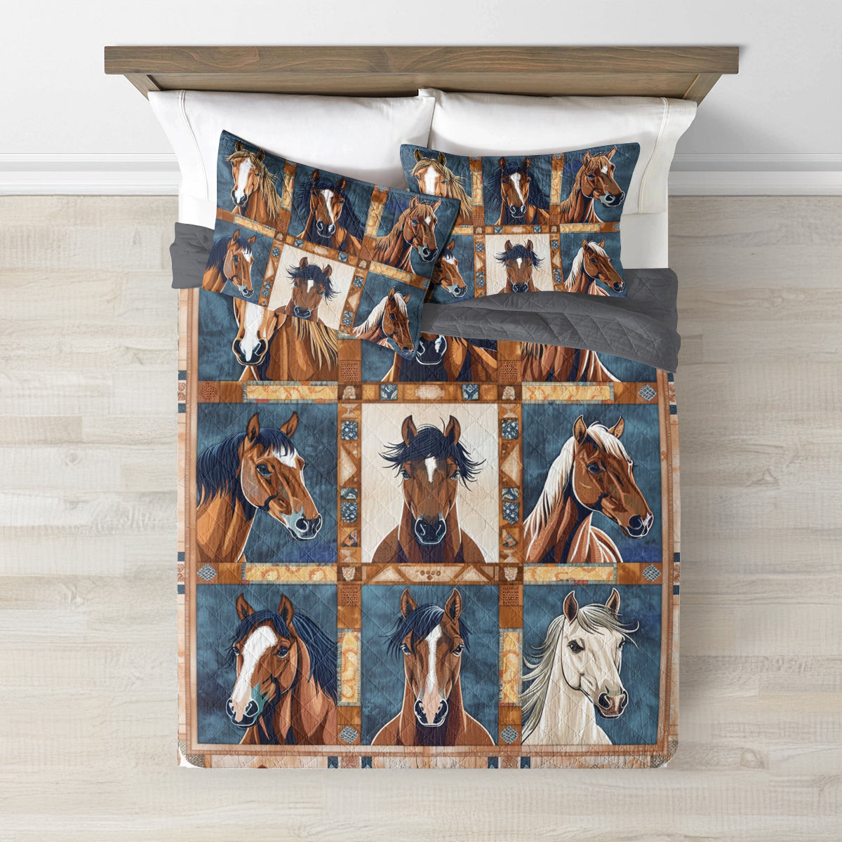 Spheregoods Quilt 3-Piece Set Native Horse