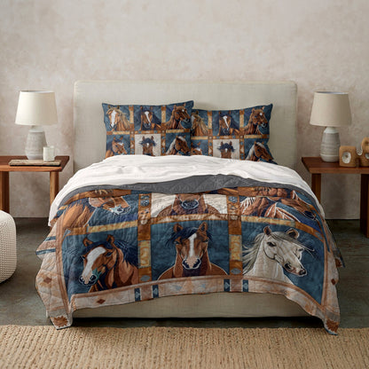 Spheregoods Quilt 3-Piece Set Native Horse