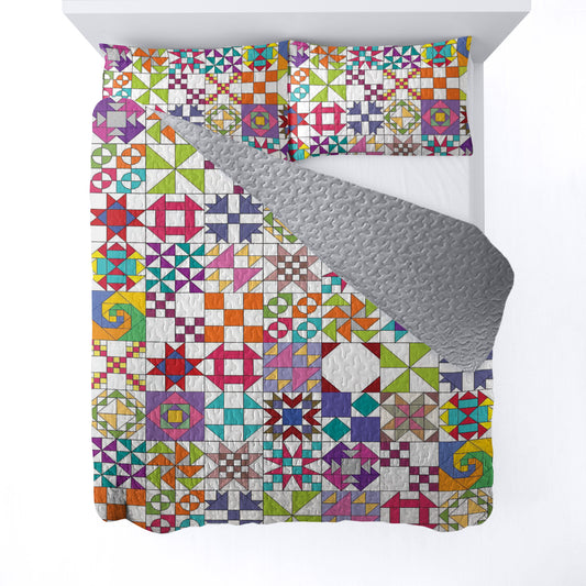 Spheregoods All Season Quilt 3-Piece Set Quilt Blocks