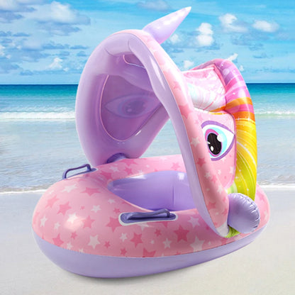 SphereGoods Baby Inflatable Swimming Ring with Sunshade