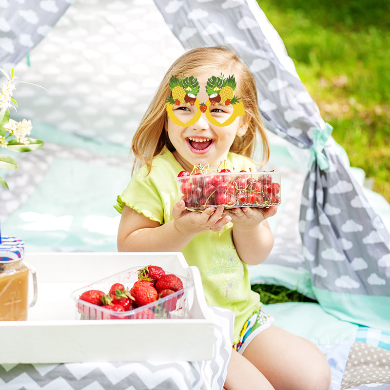 12PCS Hawaiian Party Paper Glasses – Fun Tropical Photo Props
