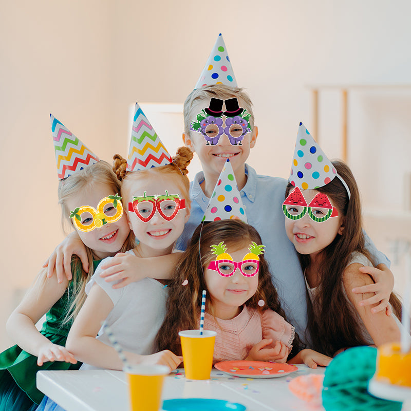 12PCS Hawaiian Party Paper Glasses – Fun Tropical Photo Props