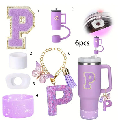 6PCS Tumbler Accessories Set – For 40oz Stanley Cup, Straw Topper, Boot & Stopper