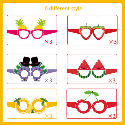 12PCS Hawaiian Party Paper Glasses – Fun Tropical Photo Props