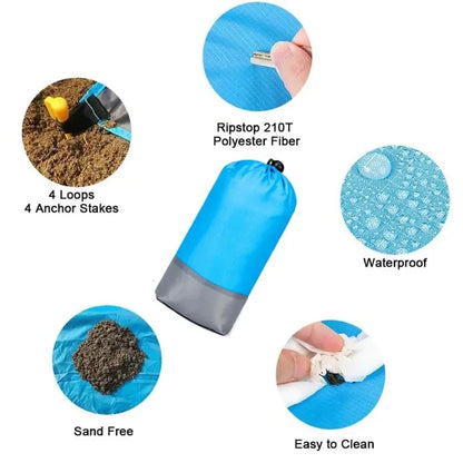 Extra Large Waterproof Beach Mat – Sand-Free & Portable