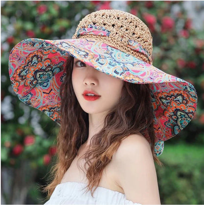 SphereGoods Floral Wide Brim Hat