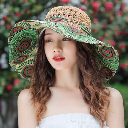 SphereGoods Floral Wide Brim Hat