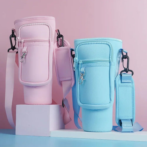 40oz Crossbody Cup Bag – Insulated Diving Fabric with Detachable Strap for Outdoor & Travel