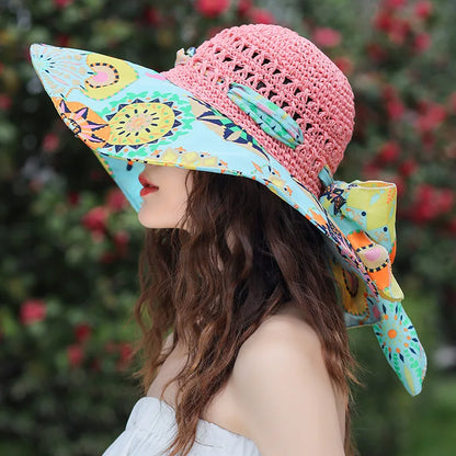 SphereGoods Floral Wide Brim Hat