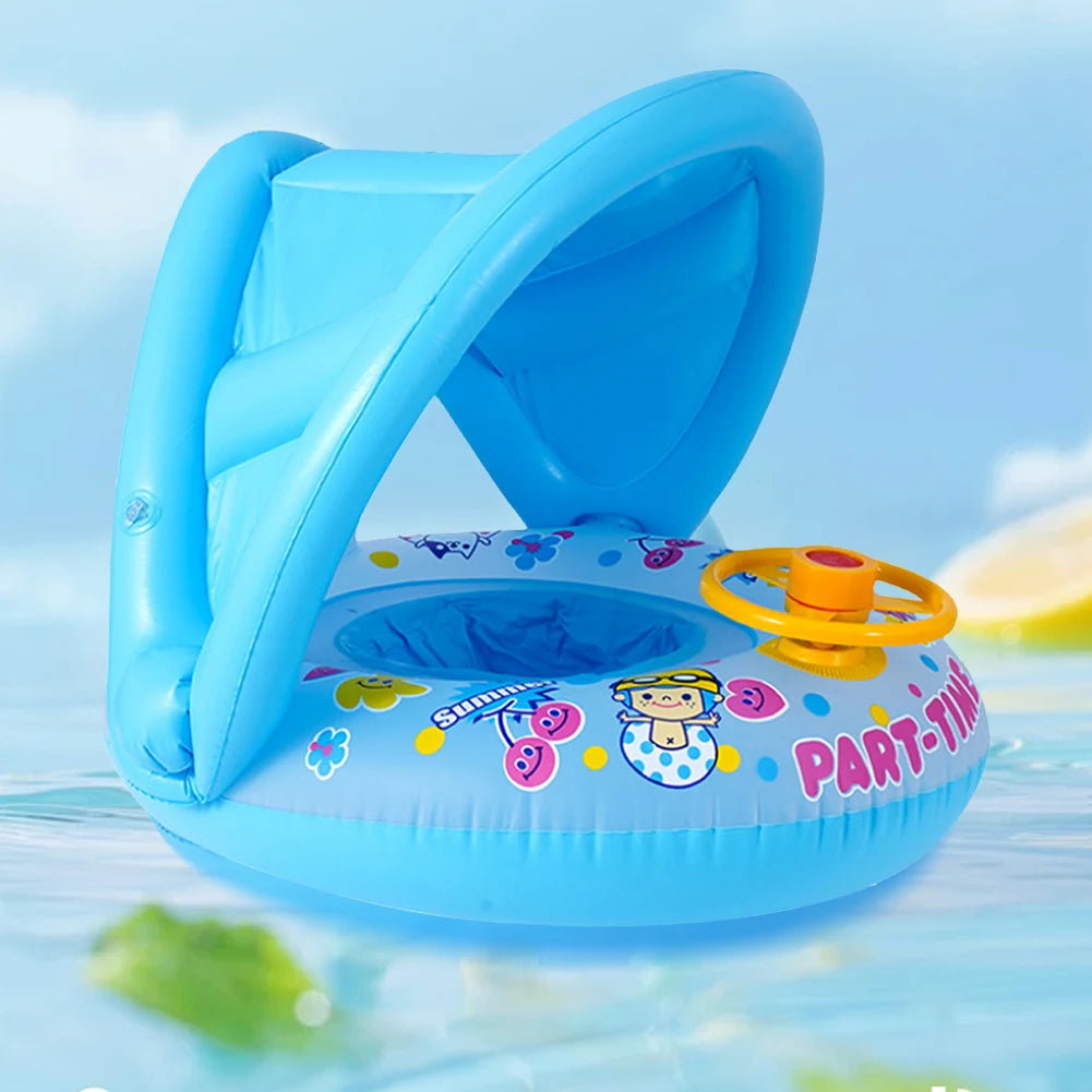 SphereGoods Baby Inflatable Swimming Ring with Sunshade
