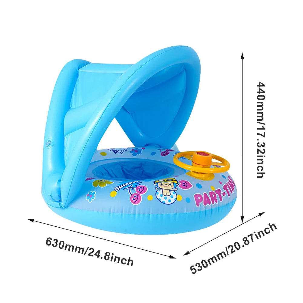 SphereGoods Baby Inflatable Swimming Ring with Sunshade