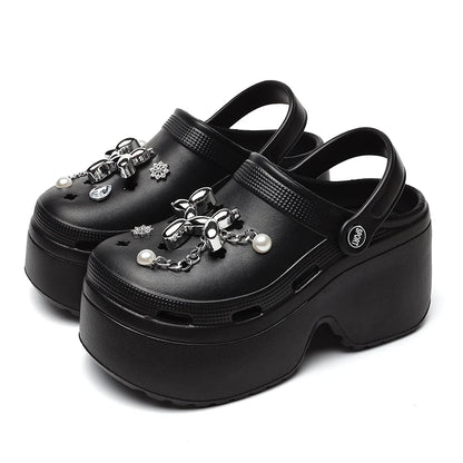 Women’s DIY Clogs – Fashion Chain Wedge Platform Sandals