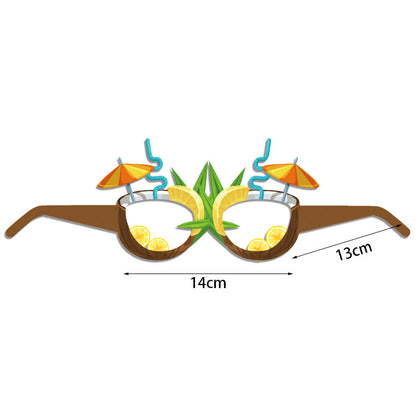 12PCS Hawaiian Party Paper Glasses – Fun Tropical Photo Props